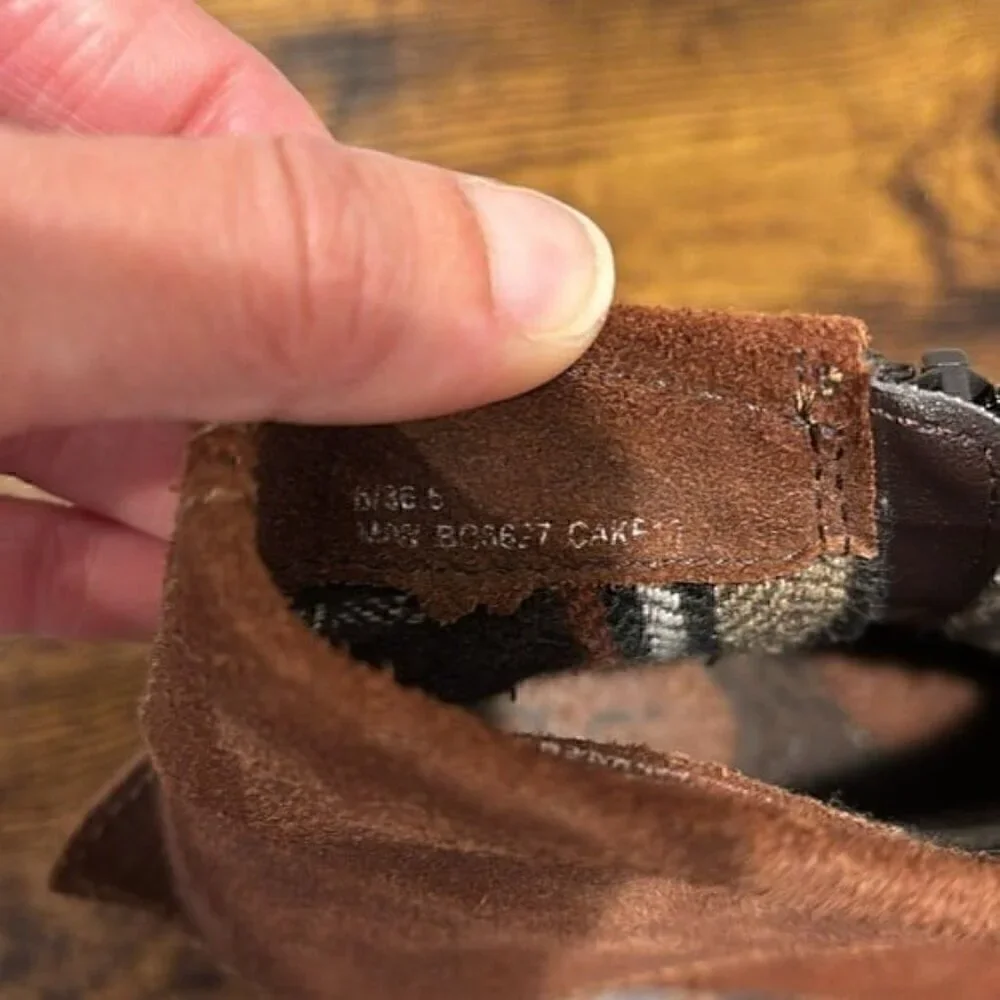 Born brown suede booties size 6